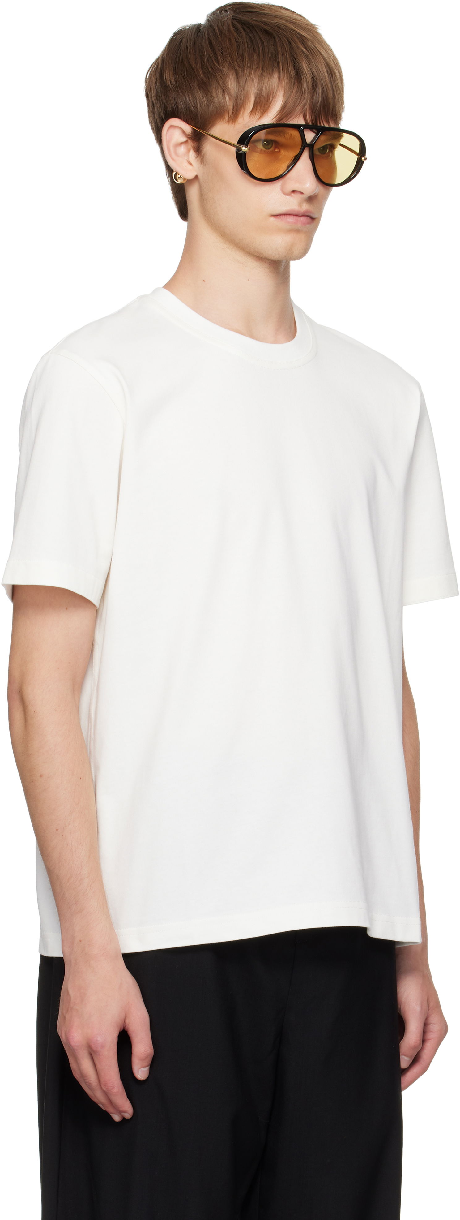 T-shirt Bottega Veneta Bottega Veneta Cotton T-Shirt with Small Logo Hvid | 838959V4N509071, 1