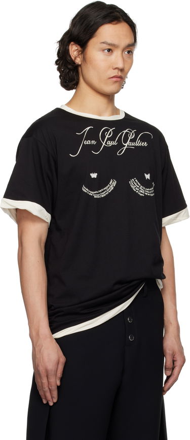 T-shirt Jean Paul Gaultier Jean Paul Gaultier Oversized Tattoo Poem T-Shirt Sort | 25/34-F-TS112I-J087-0003, 1