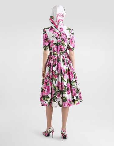 Kjole Dolce & Gabbana Dolce & Gabbana Cotton Jacquard Corset Dress with Floral Print Flerfarvet | F6AGMTHS5S3HA5KR, 2