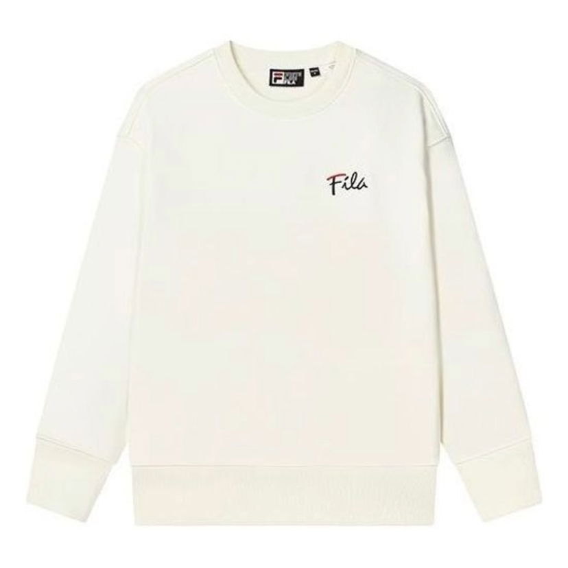 Sweater FILA Logo Print Sweatshirt Hvid | F11U248201F-IV