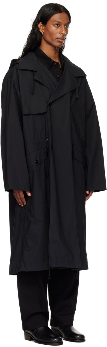 Regnfrakke LEMAIRE LEMAIRE Light Hooded Trench Coat Sort | CO1096 LF1371, 1