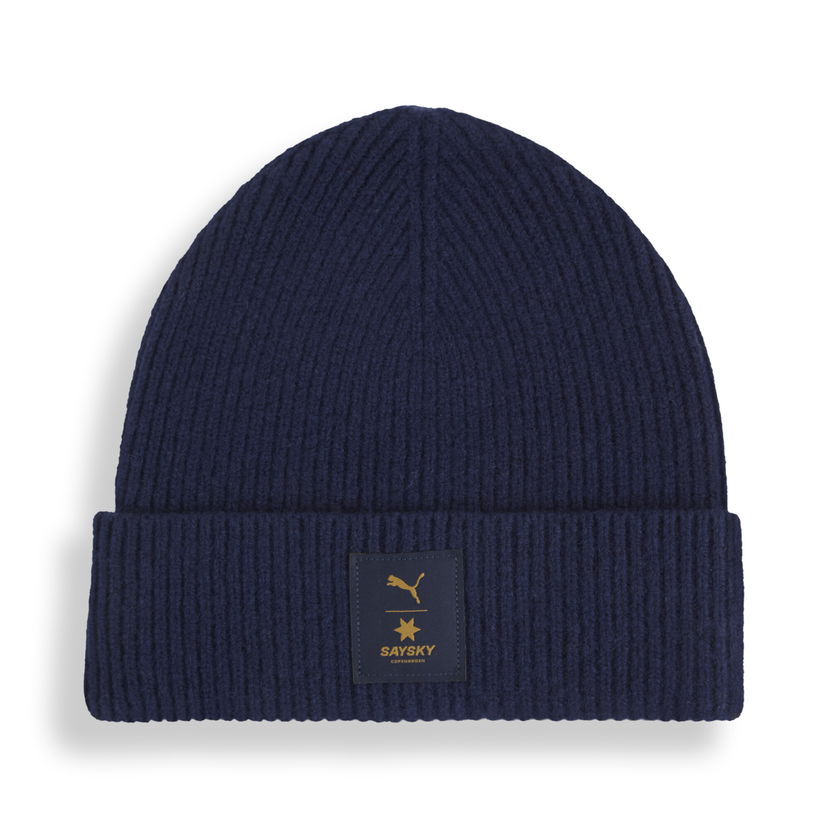 Beanie Puma PUMA x SAYSKY Merino Beanie Mørkeblå | 026615_01
