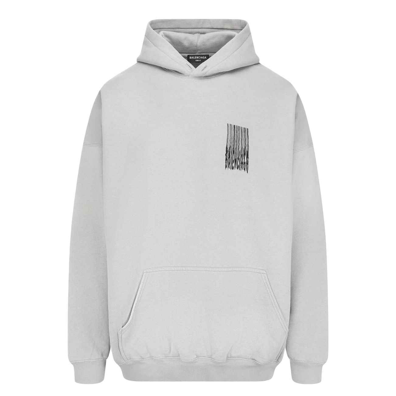 Sweatshirt Balenciaga Barcode Logo Fleece Boxy Hoodie Grå | 651799TKVE68174, 0