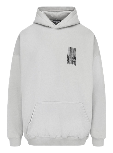 Sweatshirt Balenciaga Barcode Logo Fleece Boxy Hoodie Grå | 651799TKVE68174