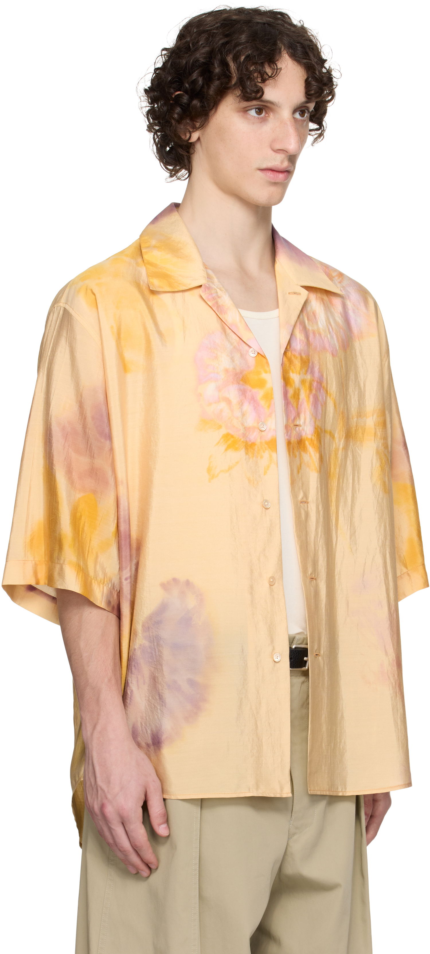 Skjorte LEMAIRE Lemaire Summer Floral-Print Shirt Gul | SH1171 LF1404, 1