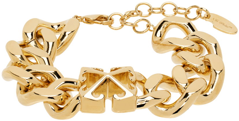 Halskæde Off-White Gold Arrow Chain Bracelet Gul | OWOA12FF24MET0017600
