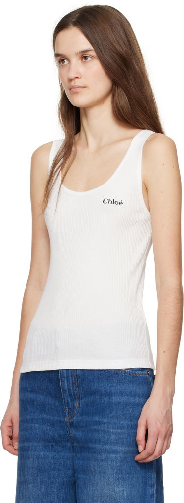 Bælter CHLOÉ Chloé Ribbed Logo Tank Top Metalisk | CH25SJH12180, 3