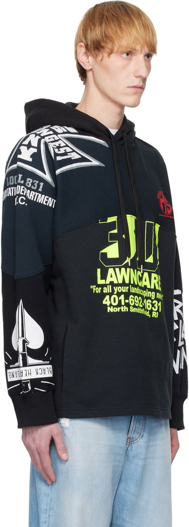 Sweatshirt Marine Serre Marine Serre Regenerated Graphic Hoodie Sort | UST025A UJER0007, 4