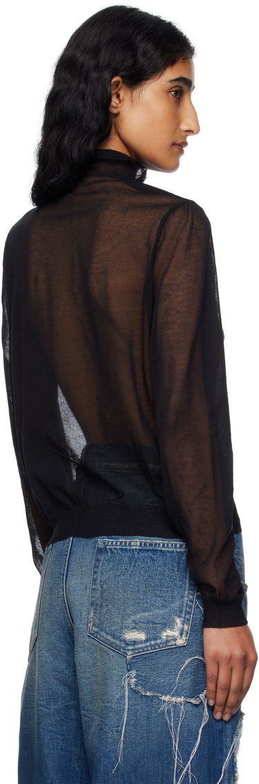 Skjorte Ann Demeulemeester Ann Demeulemeester Monya Sheer Ruffle Blouse Sort | B0012852-KN008-099, 2