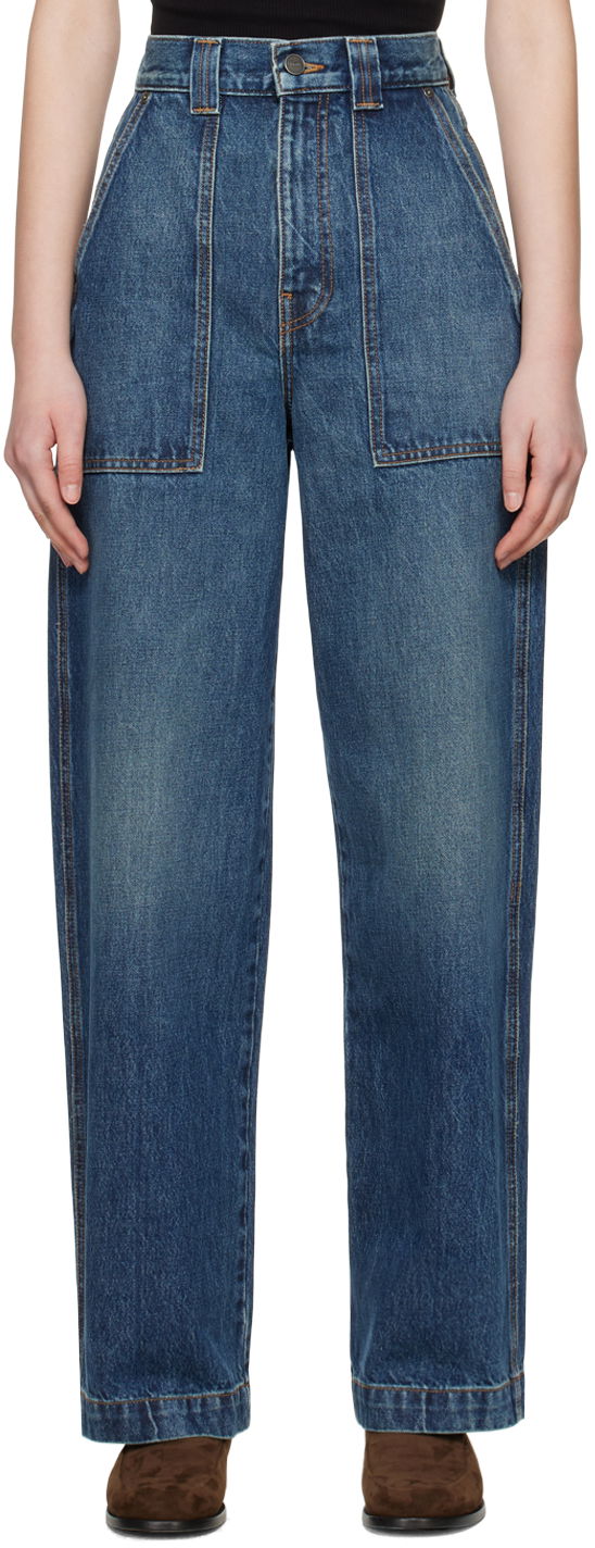 Jeans Khaite Blue 'The Hewitt' Jeans Mørkeblå | 1143908005