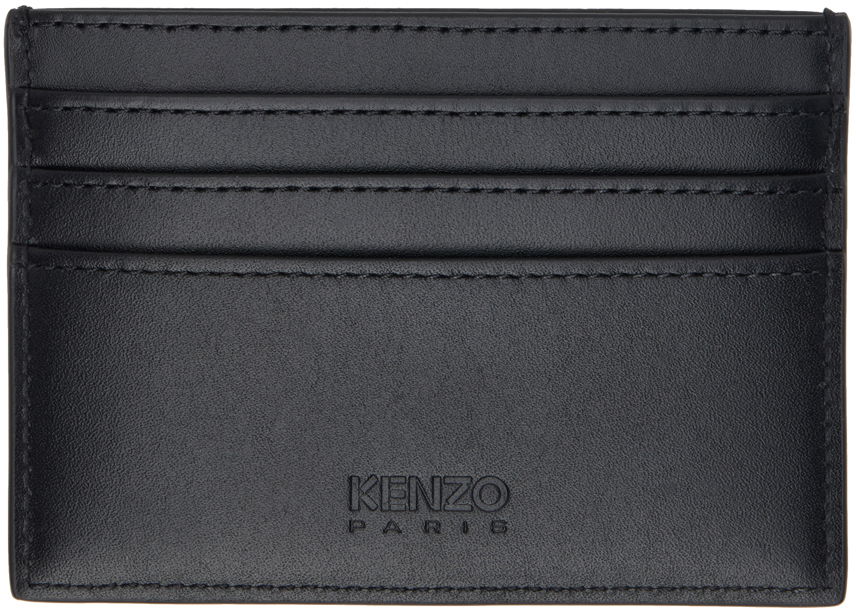 Tegnebog KENZO Paris Emboss Leather Card Holder Sort | FE58PM820L44, 1