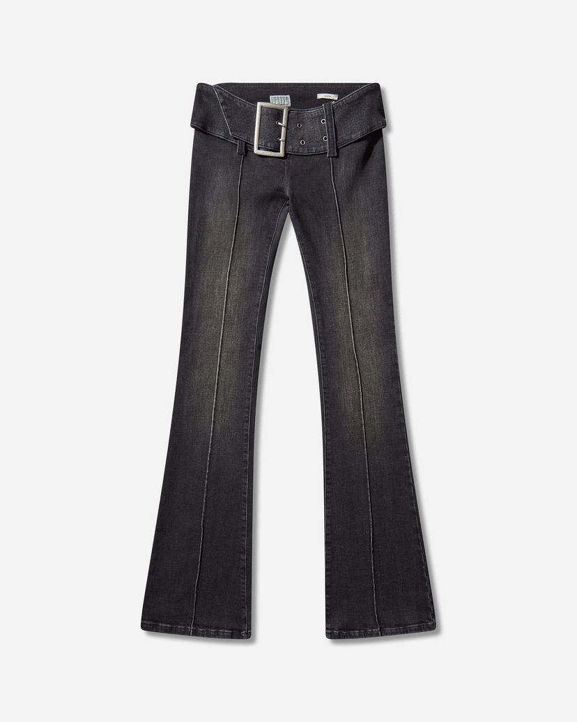 Jeans GUESS Belted Bootcut Pants Sanded Wash Sort | W5BA2ED0231 GUBS