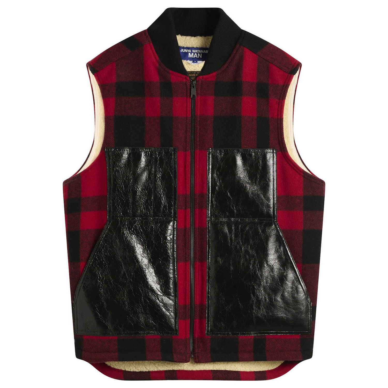 Vest Junya Watanabe Junya Watanabe MAN x Filson Plaid Wool Vest with Patent Pockets and Sherpa Lining Flerfarvet | WP-V001-051-1, 1