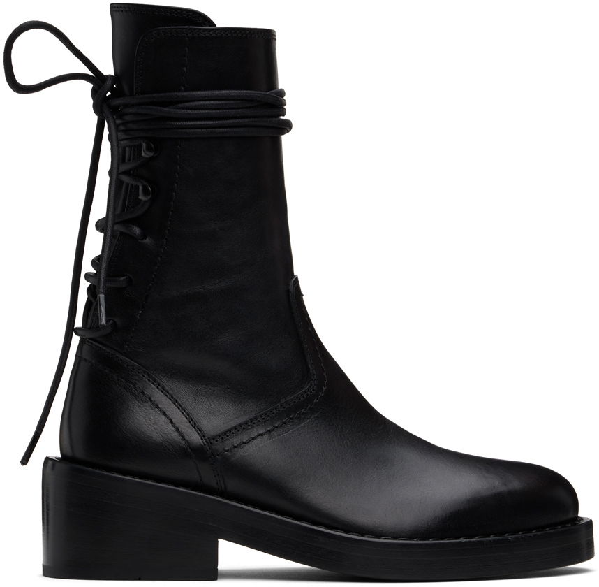 Tøj Ann Demeulemeester Ann Demeulemeester Henrica Leather Boots Sort | 2201-W-A02-380-099, 0