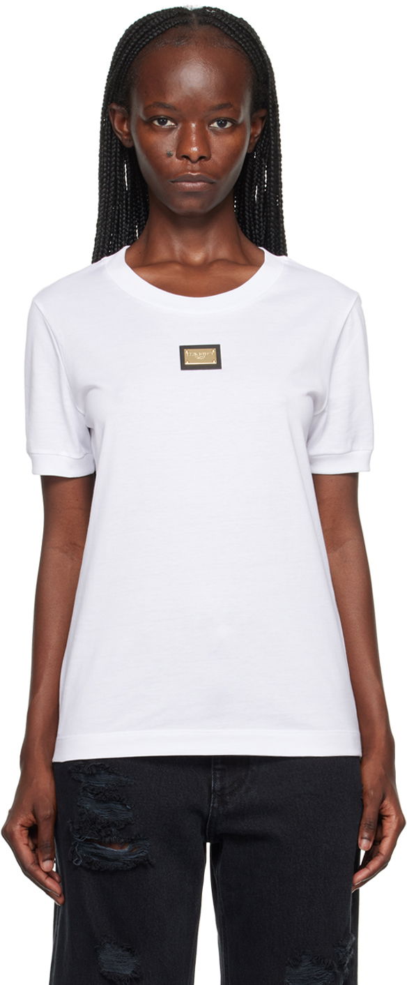 T-shirt Dolce & Gabbana White 'DG' T-Shirt Hvid | F8N08T FU7EQ