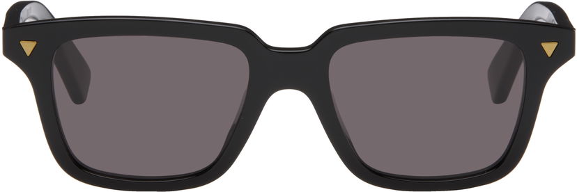 Solbriller Bottega Veneta Bottega Veneta Triangle Stud Rectangular Sunglasses Sort | BV1363S-001