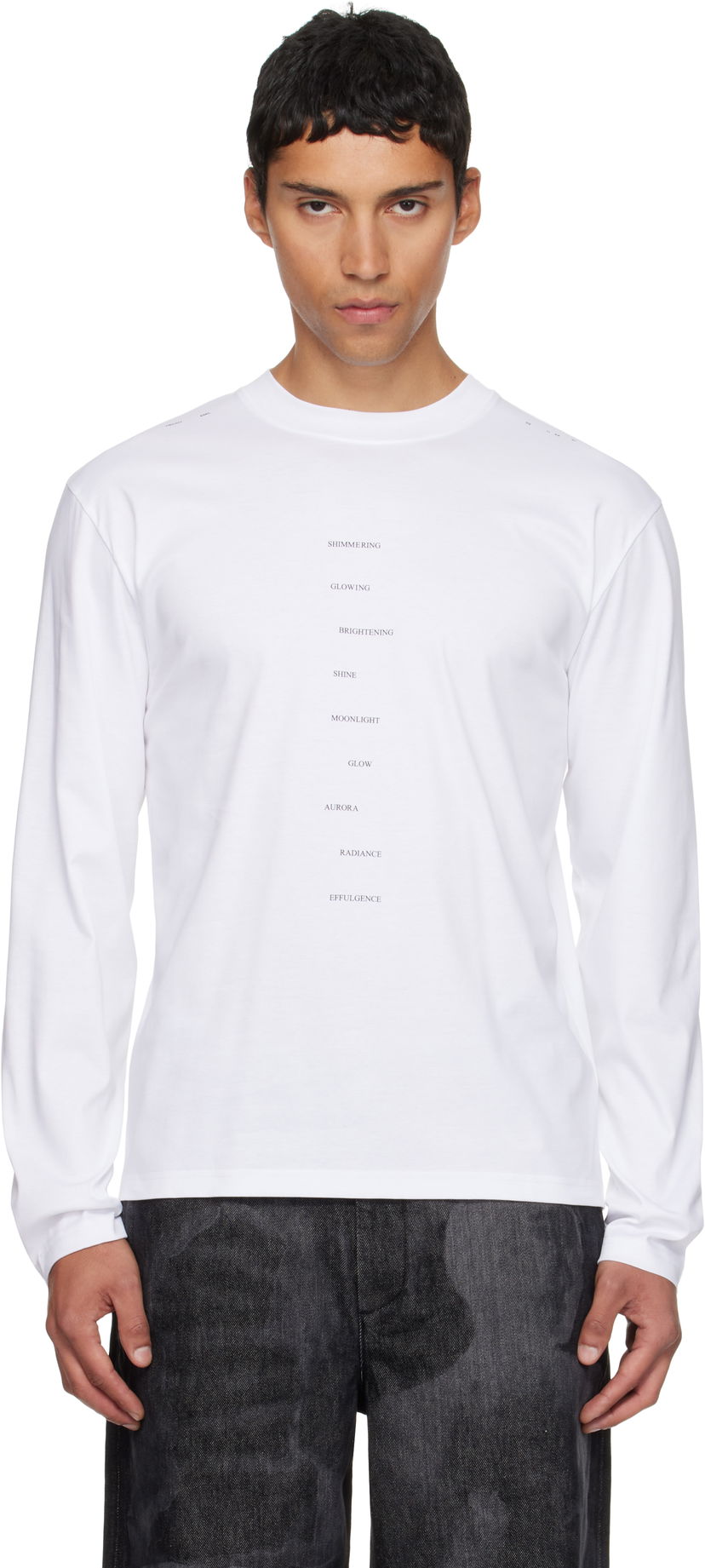 T-shirt HELIOT EMIL HELIOT EMIL Effulgence Long Sleeve T-Shirt Hvid | AW25_M_09_149_WHT02