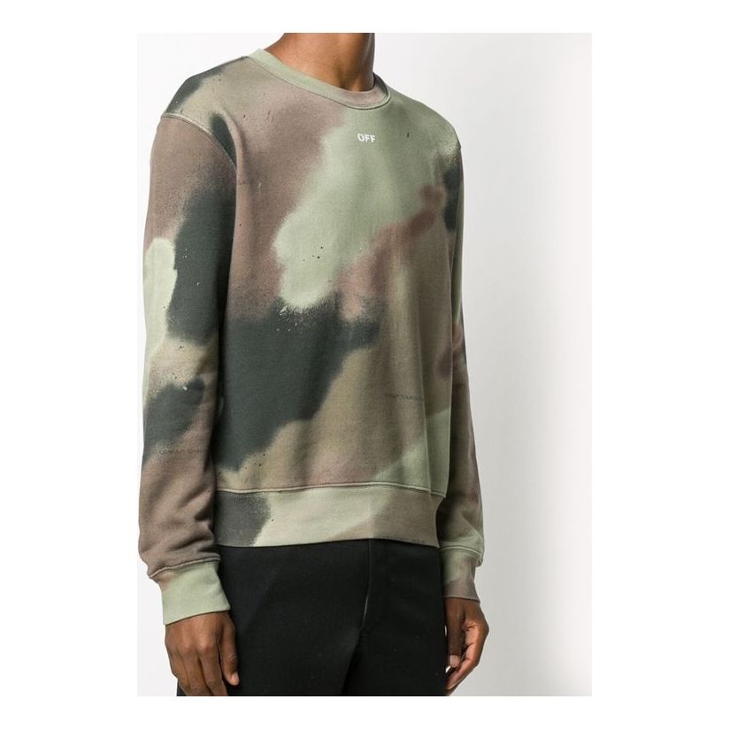 Sweater Off-White Arrows Logo Print Sweatshirt Grøn | OMBA025E20FLE0086001