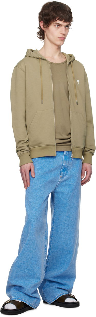 Sweatshirt AMI AMI Paris Ami de Coeur Zip-Up Hoodie Grøn | HSW460.730, 3