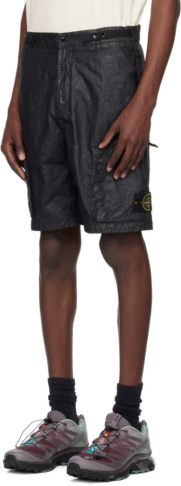 Shorts Stone Island Stone Island Organic Look Nylon Panama-TC Shorts Sort | K1S15 L100010 S0069, 3