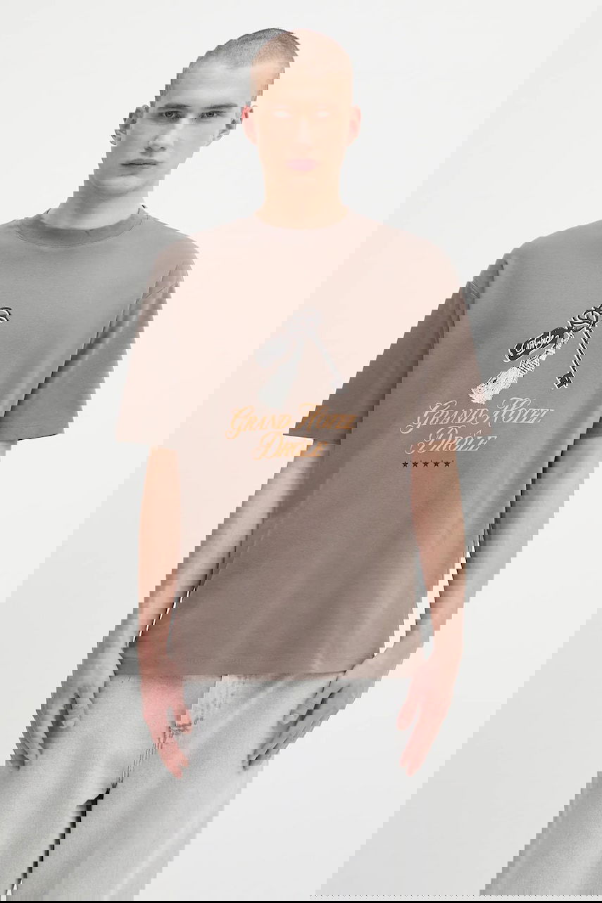 T-shirt Drôle de Monsieur Drôle de Monsieur Le Tshirt Grand Hotel Graphic T-Shirt Brun | H.TS261.CO002, 0