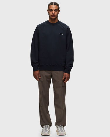 Sweater Stone Island Logo Flocked Crewneck Sort | 801560755.V0020, 1
