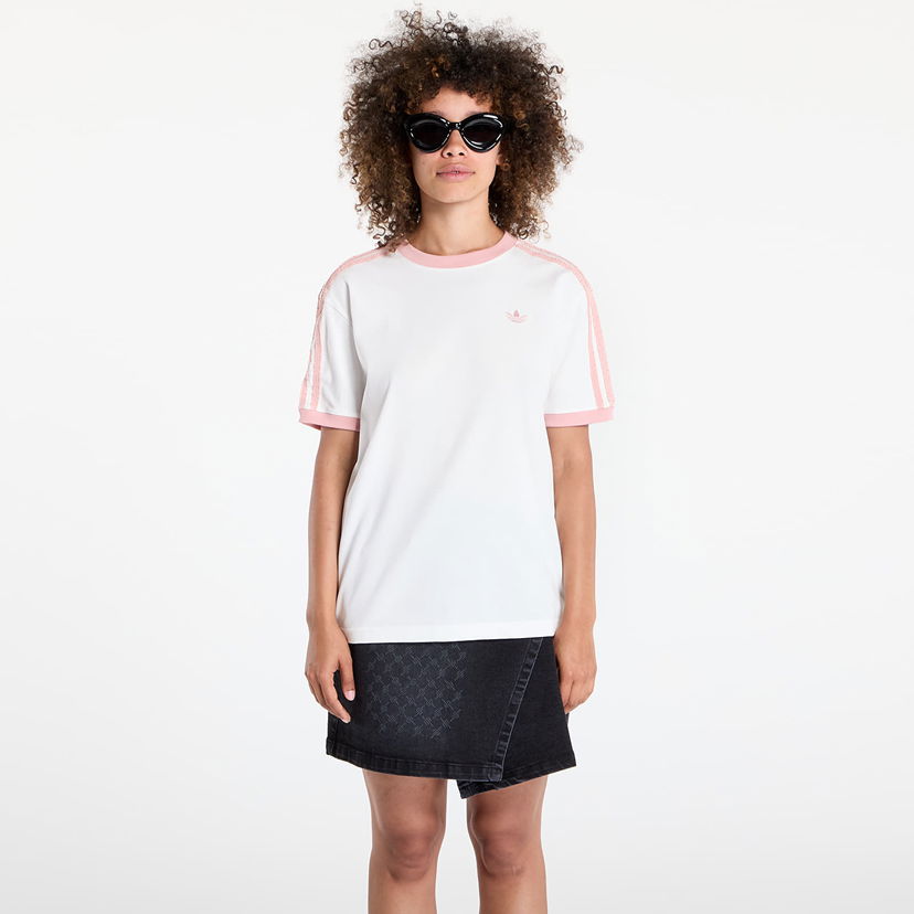 T-shirt adidas Originals adidas Originals Ruffle 3-Stripes Tee Hvid | KC8821