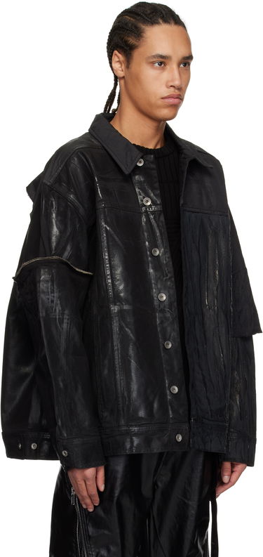 Jakke Rick Owens Rick Owens DRKSHDW Hollywood Jumbo Worker Denim Jacket Sort | DU01E3761 COMW1, 1