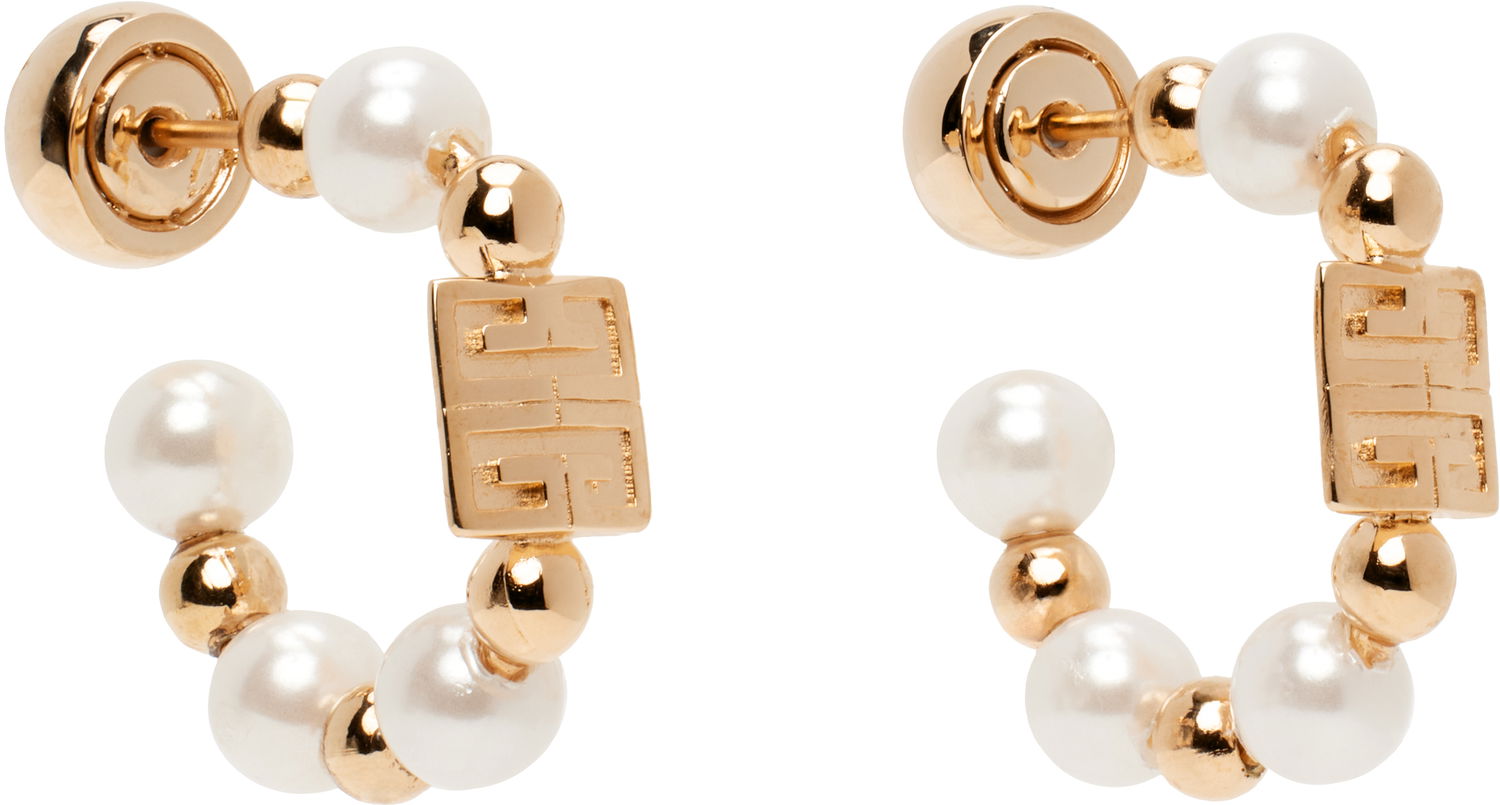 Øreringe Givenchy Pearl & Gold-Tone Hoop Earrings Metalisk | BF111PF03U645, 1
