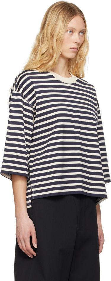 T-shirt AMI AMI Paris Loose Fit Striped T-Shirt Sort | UTS056.JE0121, 4