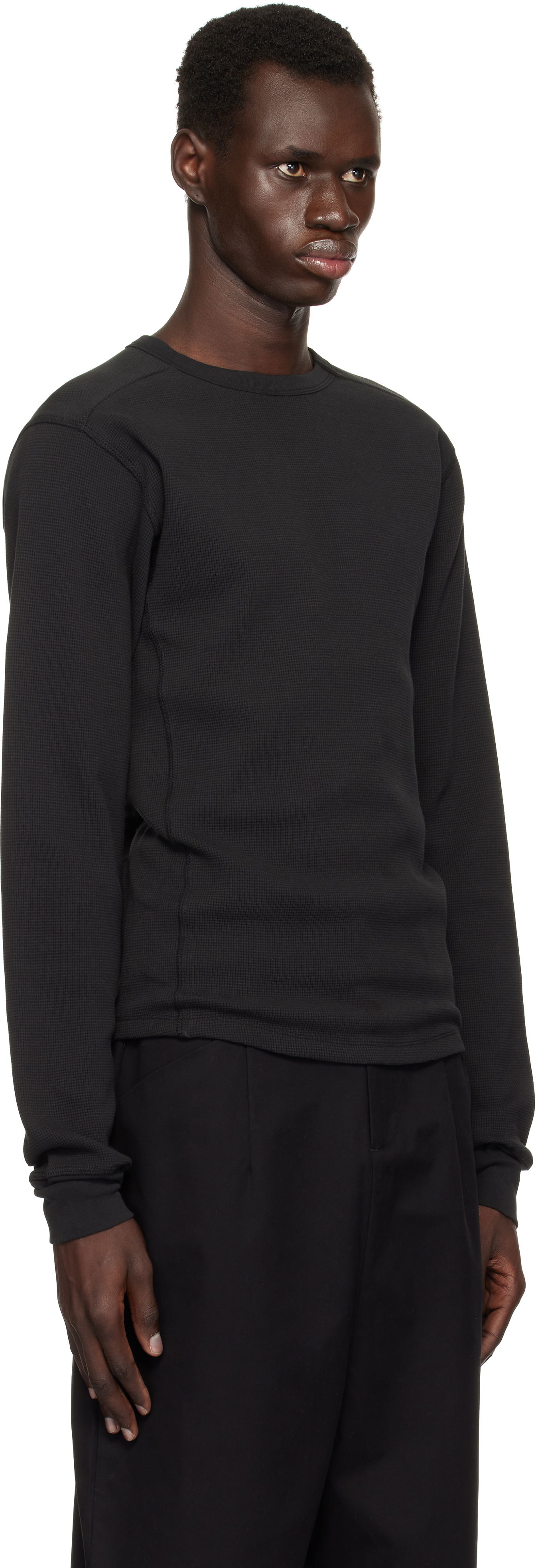 Sweater Entire Studios Entire Studios Thermal Long Sleeve T-Shirt Sort | ES2260SO, 1