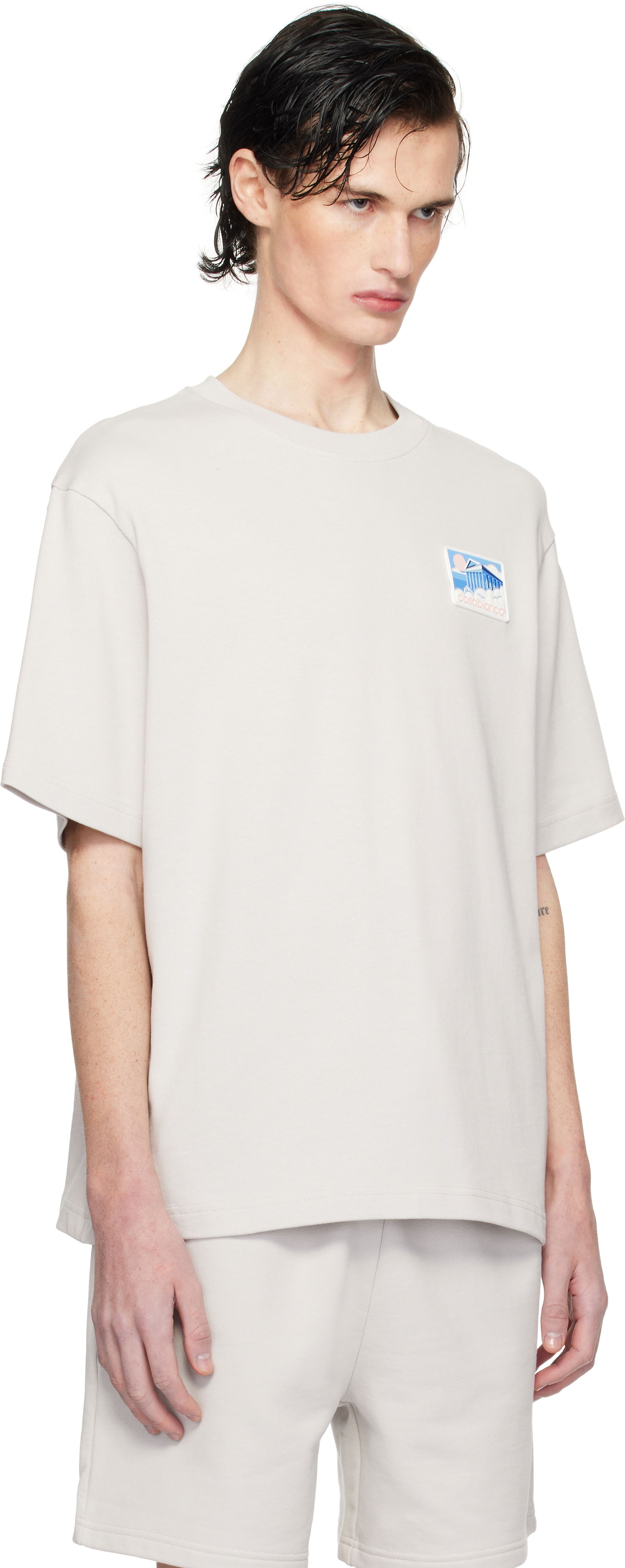 T-shirt Casablanca Temple Patch T-Shirt Grå | MPS25-JTS-027-02, 1