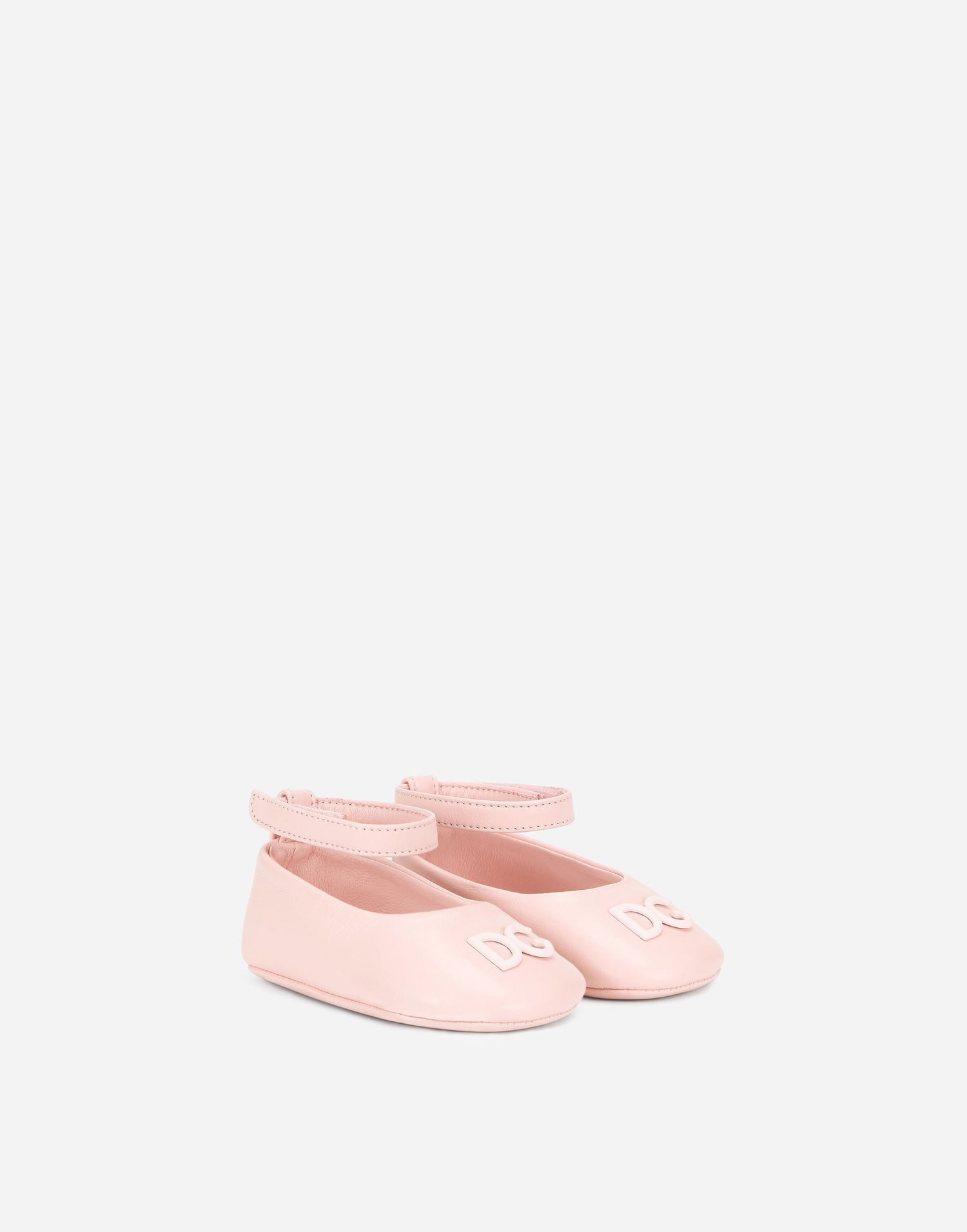 Sneakers og sko Dolce & Gabbana Nappa Ballet Flats With Ankle Strap For First Steps (19-26) Lyserød | DK0065A129380400, 1