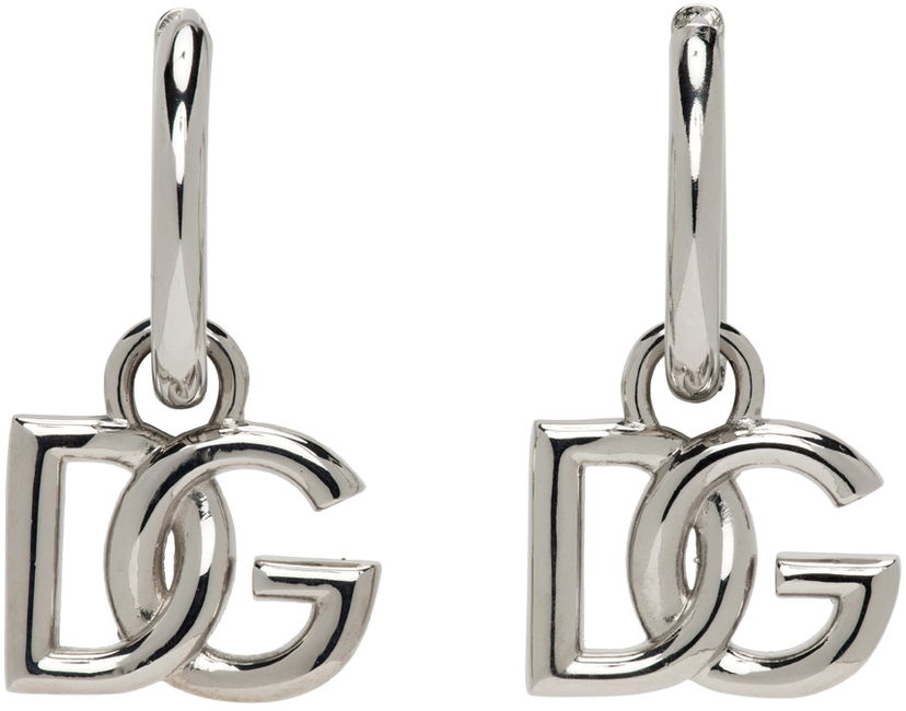 Øreringe Dolce & Gabbana Silver Logo Earrings Metalisk | WEN5L3W1111