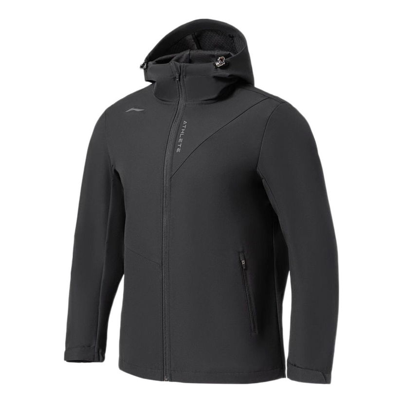 Vindjakke Li-Ning Hooded Windbreaker Jacket Sort | AFDS005-1