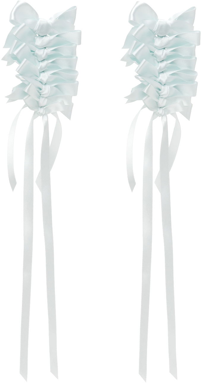 Øreringe Simone Rocha Simone Rocha Long Rosette Bow Earrings Hvid | ERG426 0916, 1