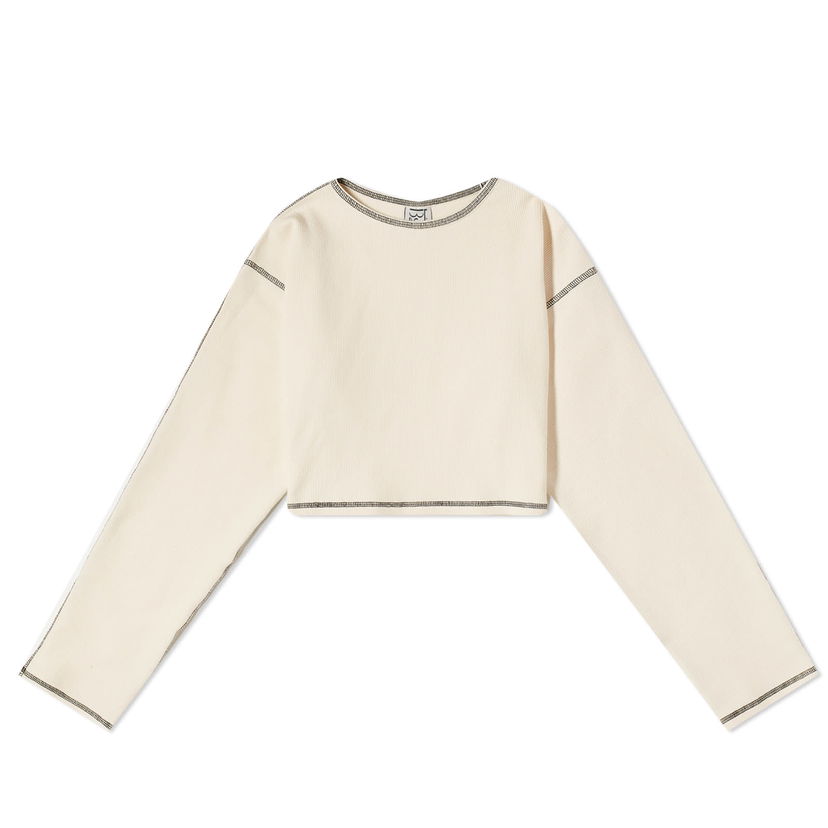 Crop top Baserange Garble Undyed Top Beige | FLGTO-RIB-SP24-UDY