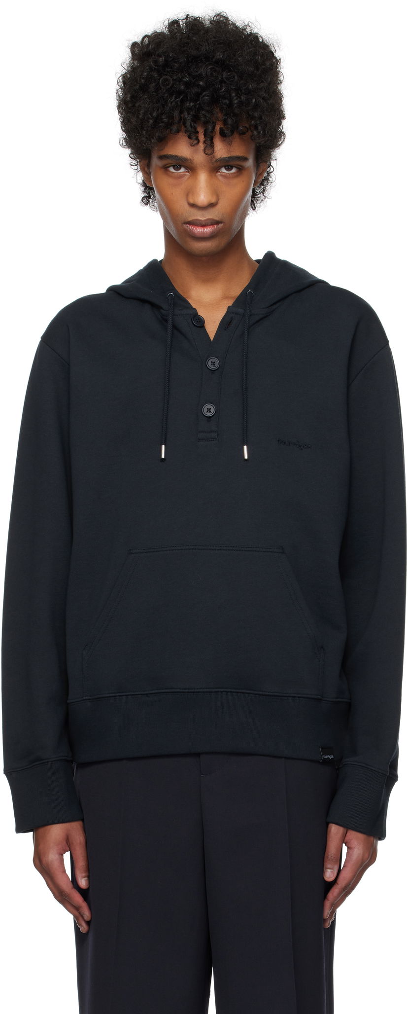 Sweatshirt Courrèges Courrèges Buttoned Hoodie Sort | 125JHO037JS0120