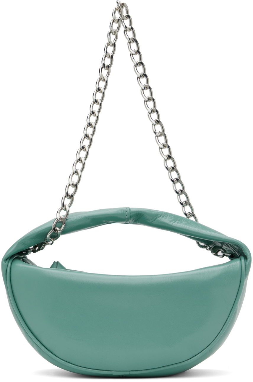 Skuldertaske BY FAR BY FAR Cush Cadet Creased Leather Shoulder Bag Grøn | MWBTH014LL002BL052PL, 0