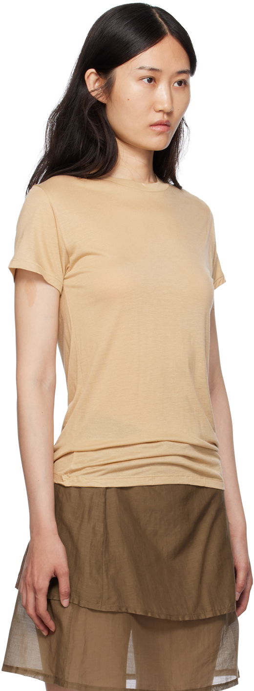 T-shirt Baserange Semi-Sheer T-Shirt Beige | TOCT-BL-000, 1