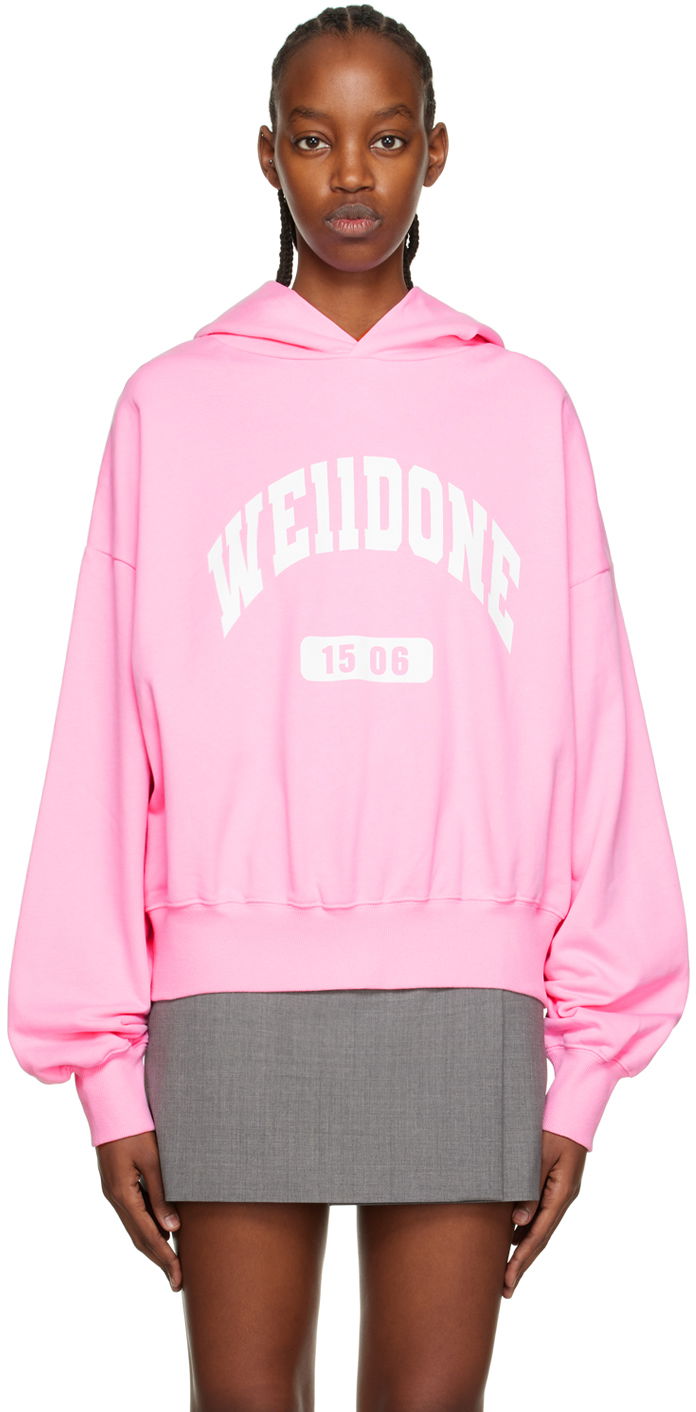 Sweatshirt We11done We11done Old School Campus Hoodie Lyserød | WD-TH3-22-807-U-PK