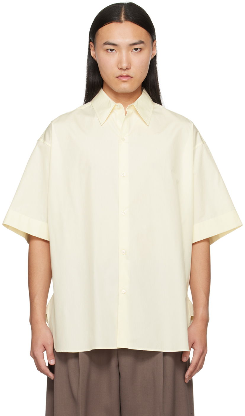 Skjorte Studio Nicholson Studio Nicholson Sorono Short Sleeve Shirt Gul | SORONO SNM - 883