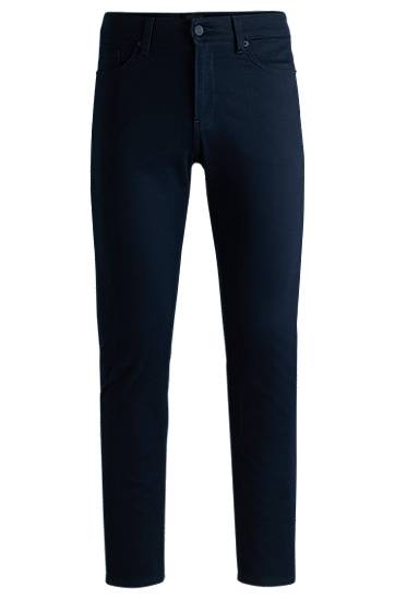 Jeans BOSS Delaware Slim-Fit Brushed Satin Trousers Mørkeblå | 50524431