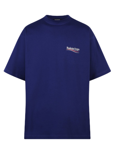 T-shirt Balenciaga Political Campaign Oversized T-Shirt Mørkeblå | 641675TIV521195