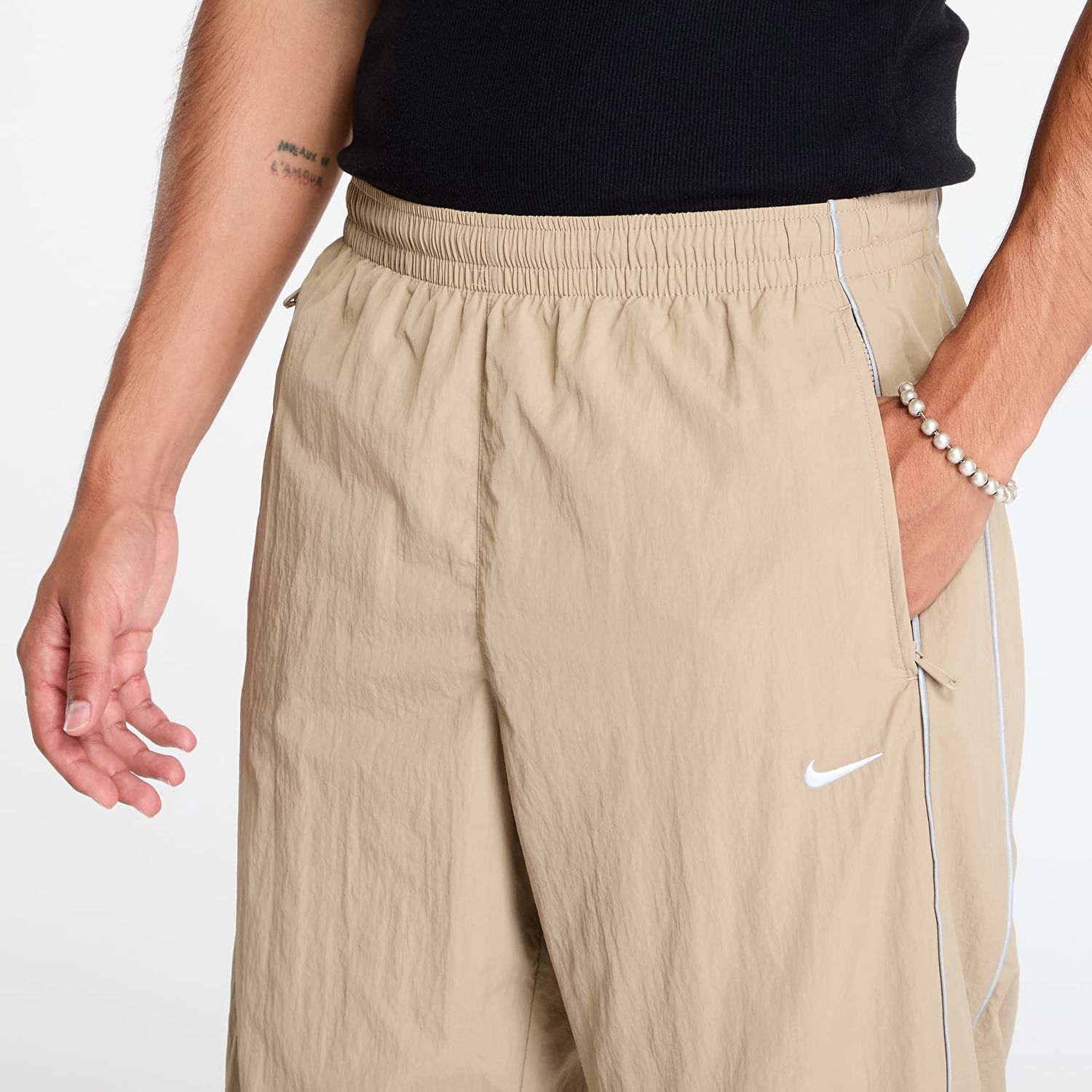 Joggingbukser Nike Solo Swoosh Track Pants Khaki/ White Beige | FB8620-247, 1
