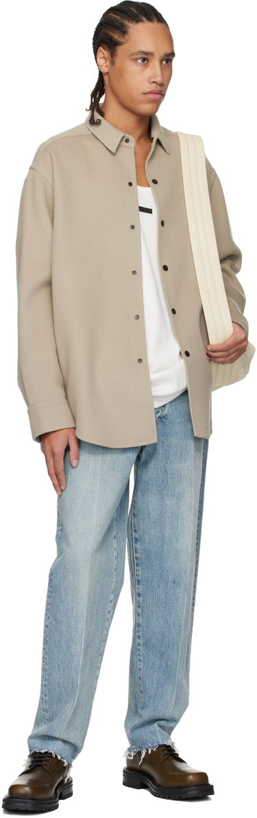 Skjorte Fear of God Fear of God Wool Cashmere Overshirt Beige | FGE230-330DWC, 3