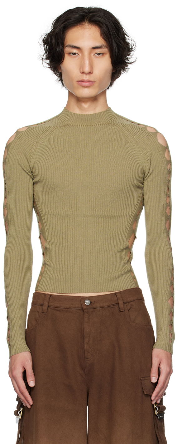 T-shirt Dion Lee Cutout Detail Knit Top Grøn | A7725P23, 0