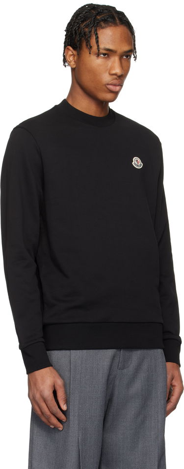 Sweater Moncler Moncler Logo Patch Cotton Sweatshirt Sort | K10918G00073809KR, 1