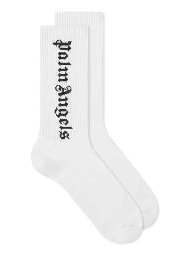 Sokker Palm Angels Logo Socks Hvid | PMRA001C99FAB0020110