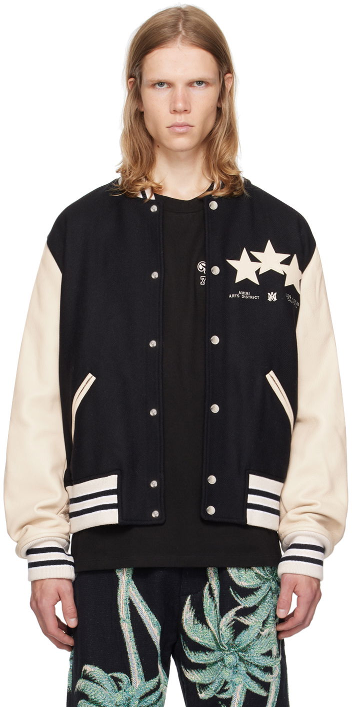 Bomberjakke AMIRI Stars Bomber Jacket Sort | AMOUBB1004